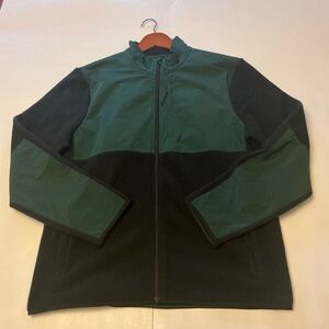 Vineyard Vines Men’s Shep Full Zip Fleece Jacket Black and Green Size Large